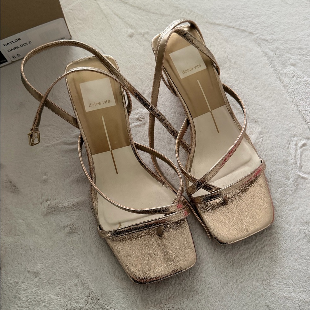 Dolce Vita Metallic Gold Strappy Heels